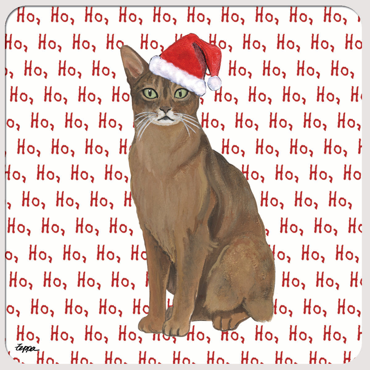 Abyssinian Cat Ho Ho Ho Coasters