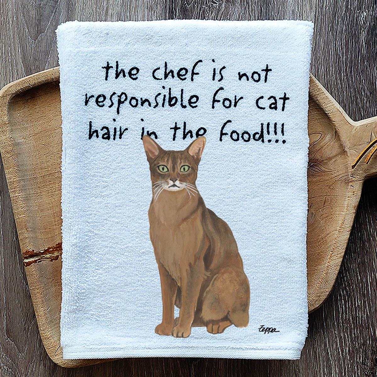 abyssinian cat kitchen towel