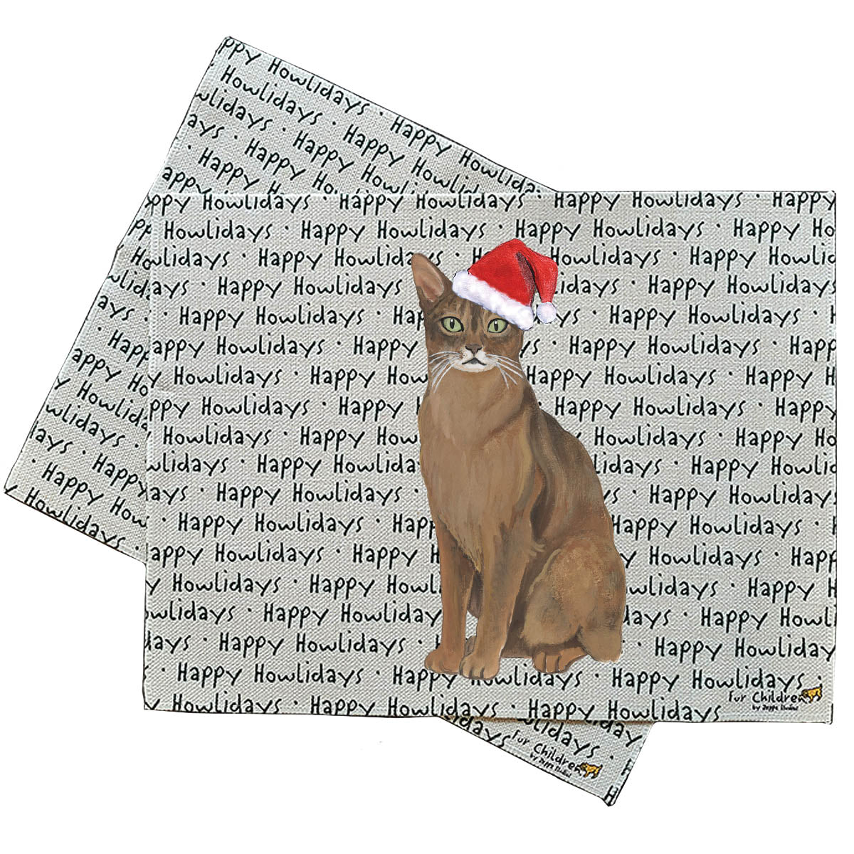 Abyssinian Cat Happy Howliday Placemats