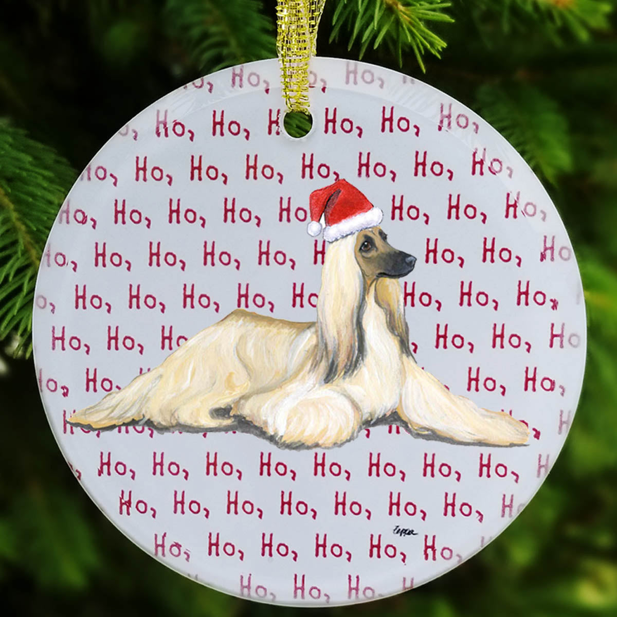 Afghan Hound Christmas Ornament