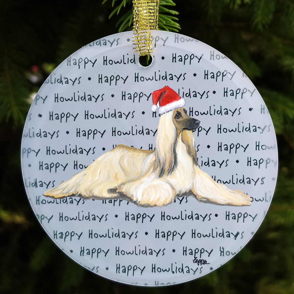 Afghan Hound Christmas Ornament