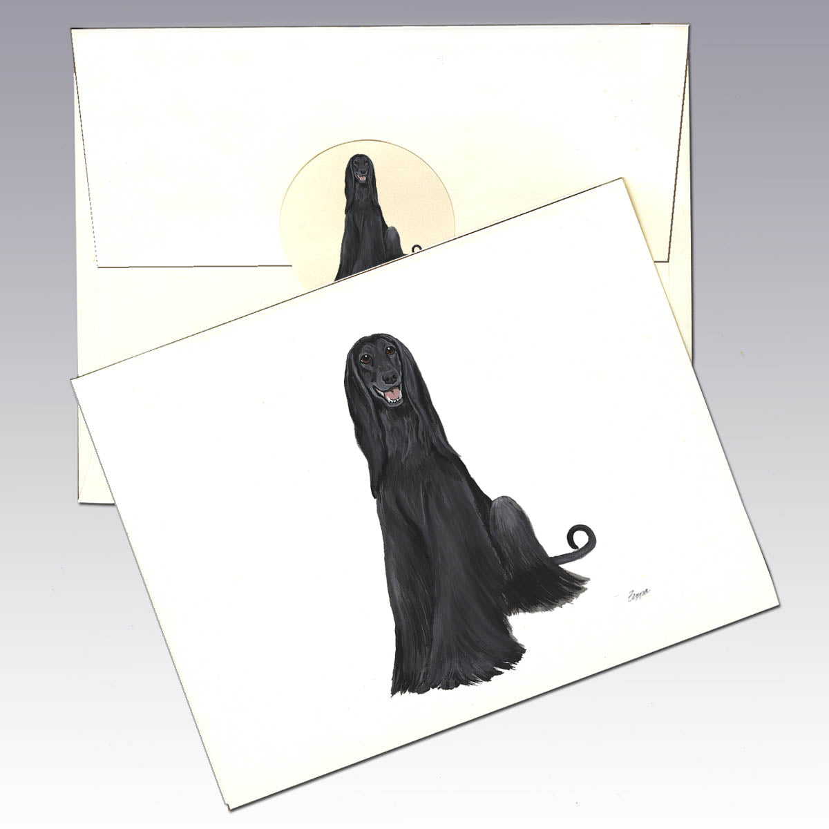 Black Afghan Note Cards