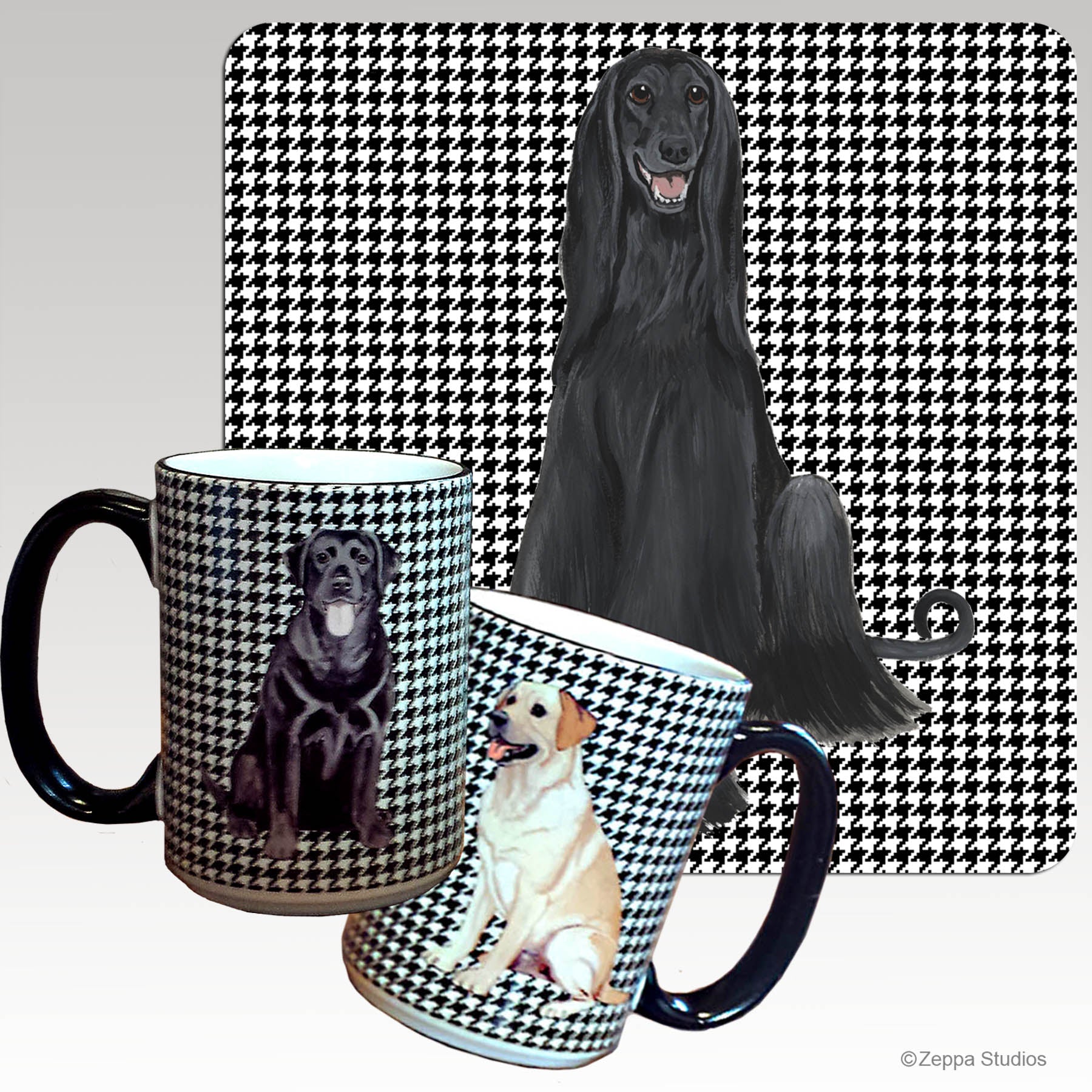 Black Afghan Hound Houndzstooth Mug