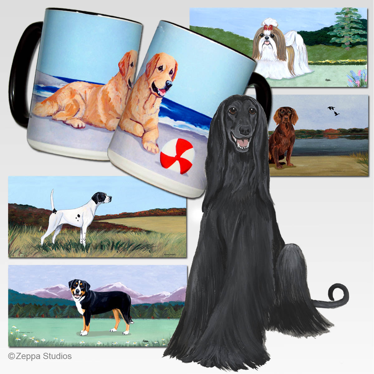 Afghan Hound Scenic Mug