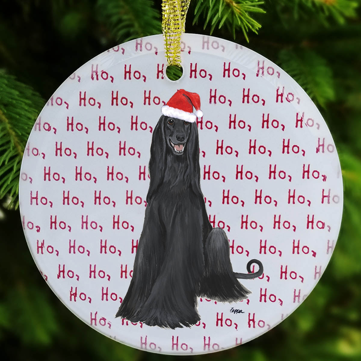 Afghan Hound Christmas Ornament