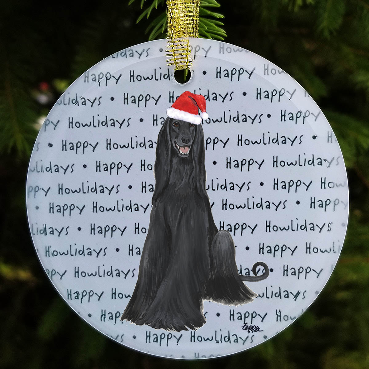 Afghan Hound Christmas Ornament