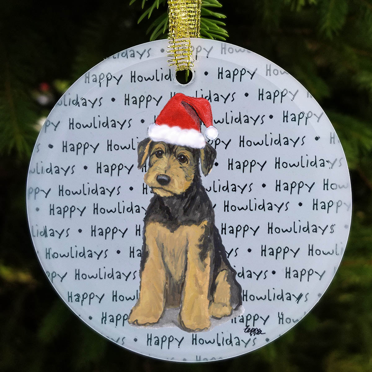 Airedale Christmas Ornament