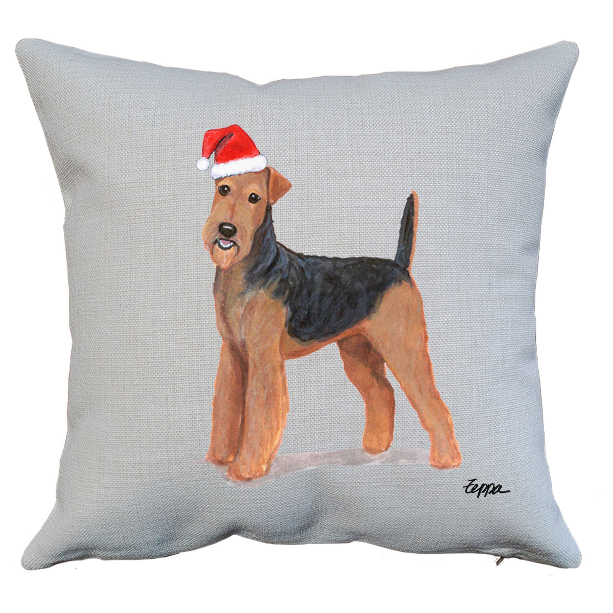 Airedale Santa Pillow