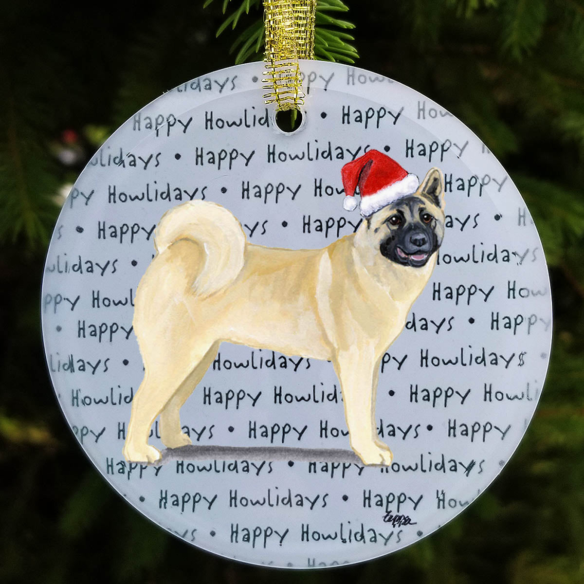 Akita Christmas Ornament