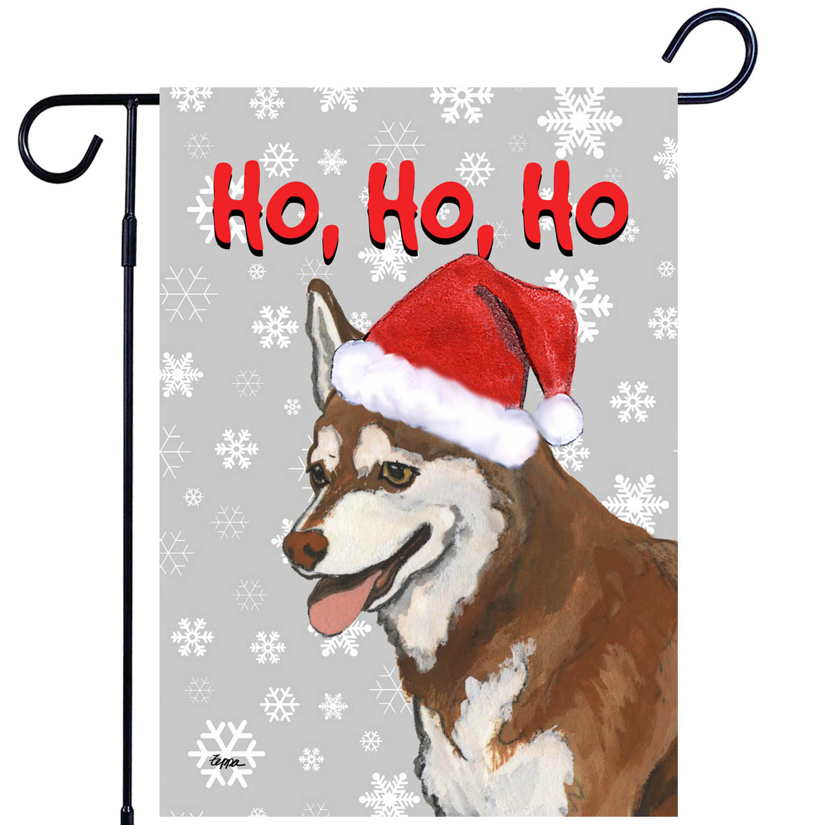 Alaskan Klee Kai Ho Ho Ho Garden Flag
