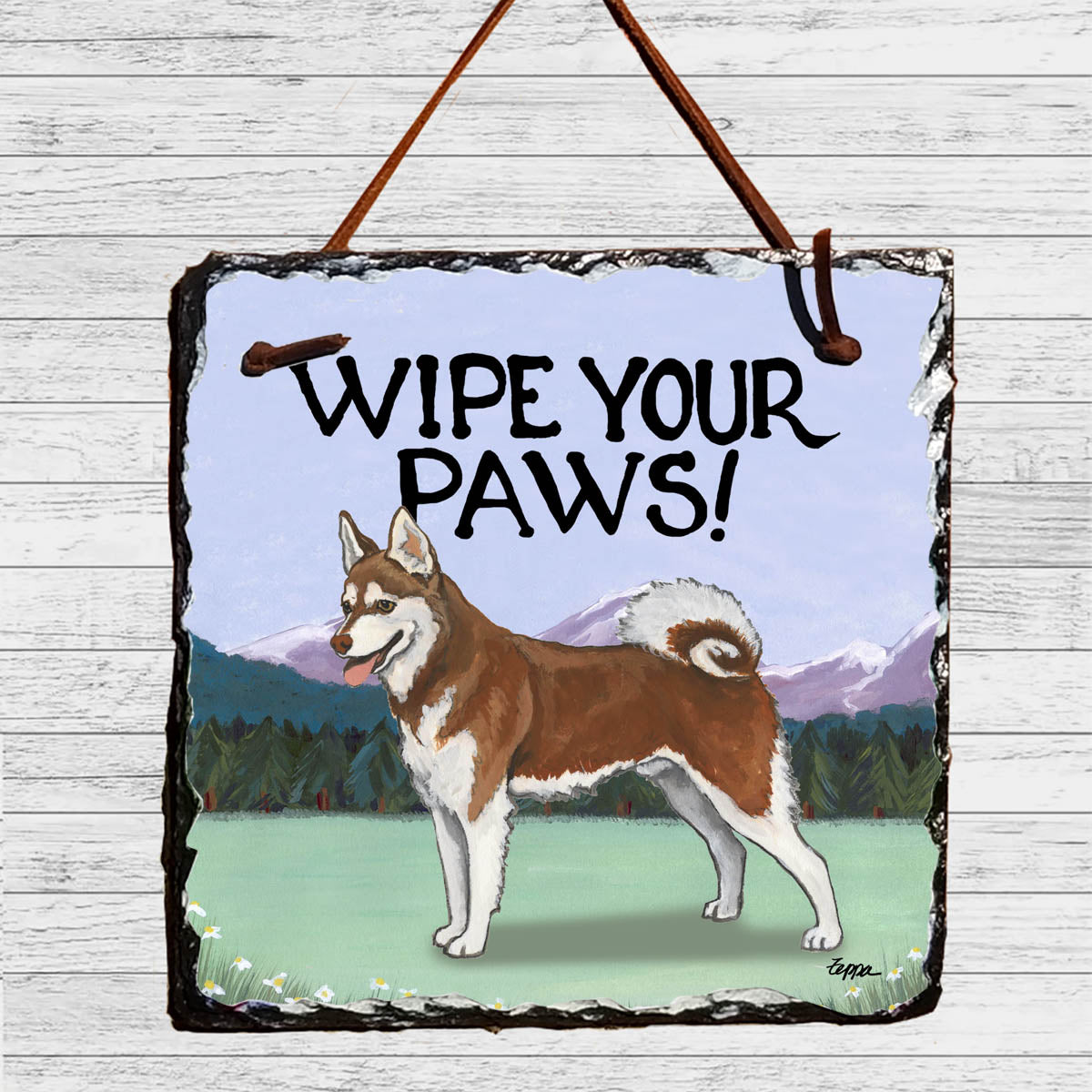 Alaskan Klee Kai Wipe Your Paws Slate