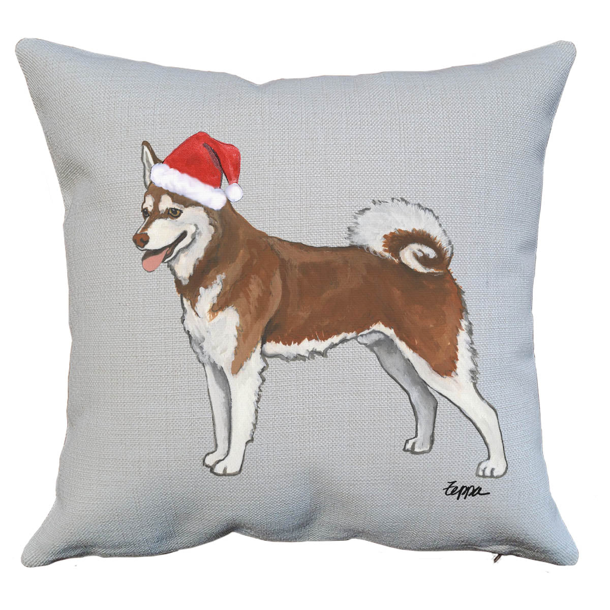 Alaska Klee Kai Santa Pillow