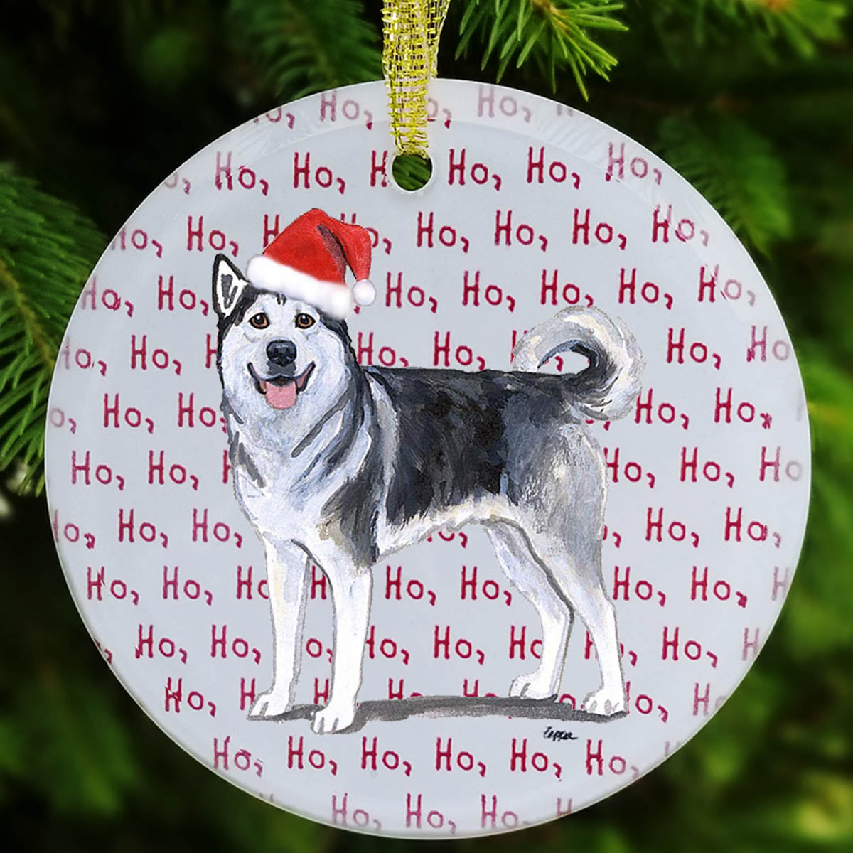 Alaskan Malamute Christmas Ornament