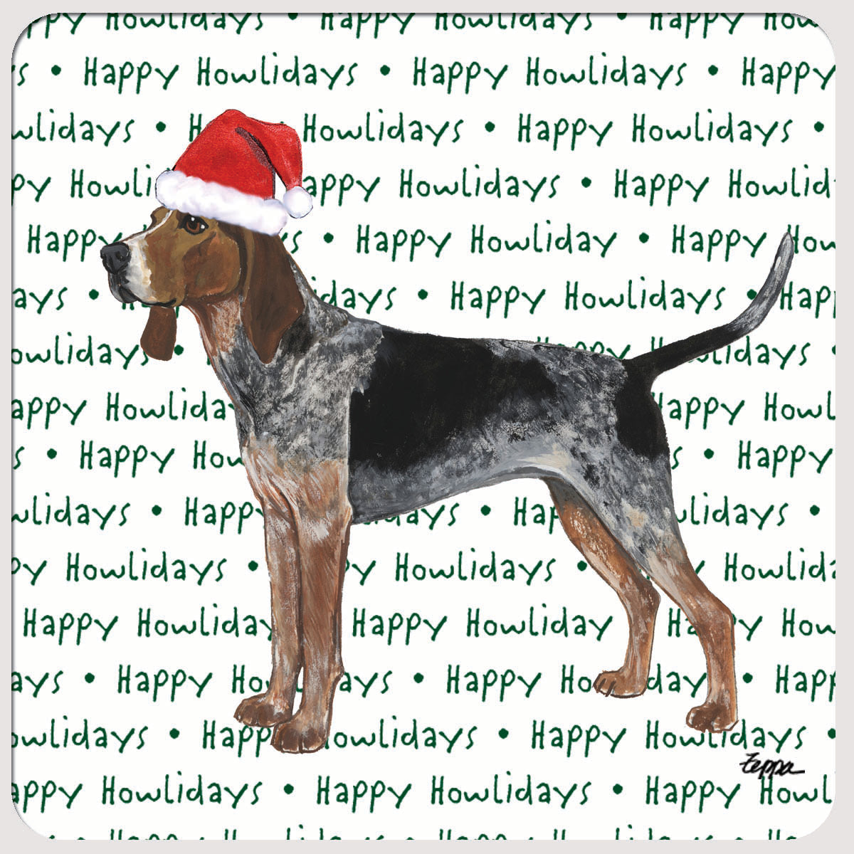 American English Coonhound Christmas Coasters