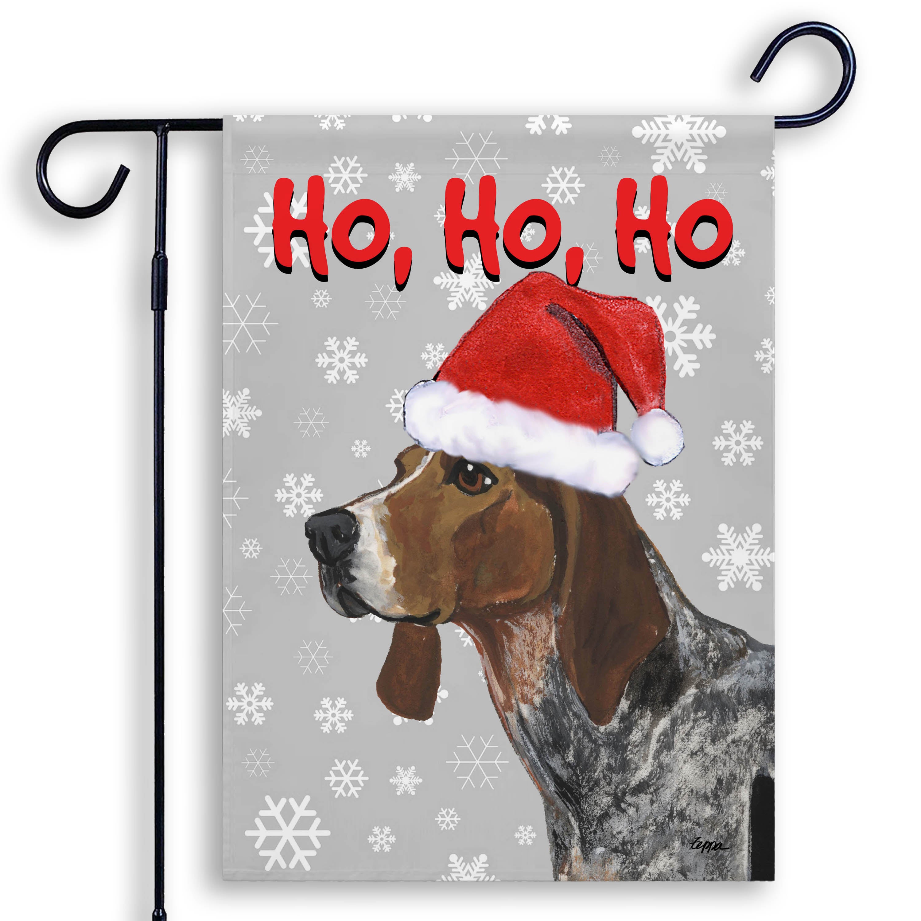 American English Coonhound Ho Ho Ho Garden Flag