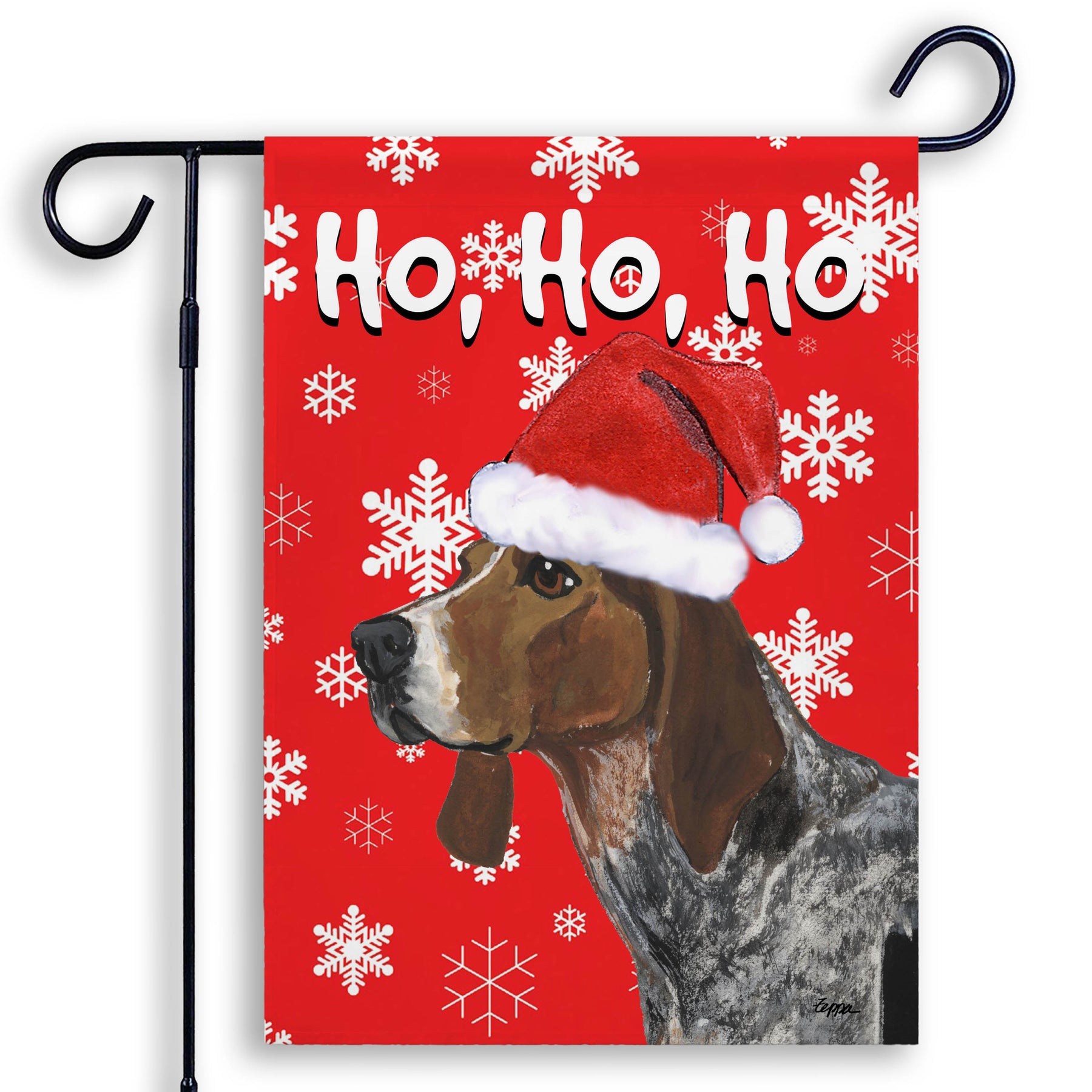 American English Coonhound Ho Ho Ho Garden Flag