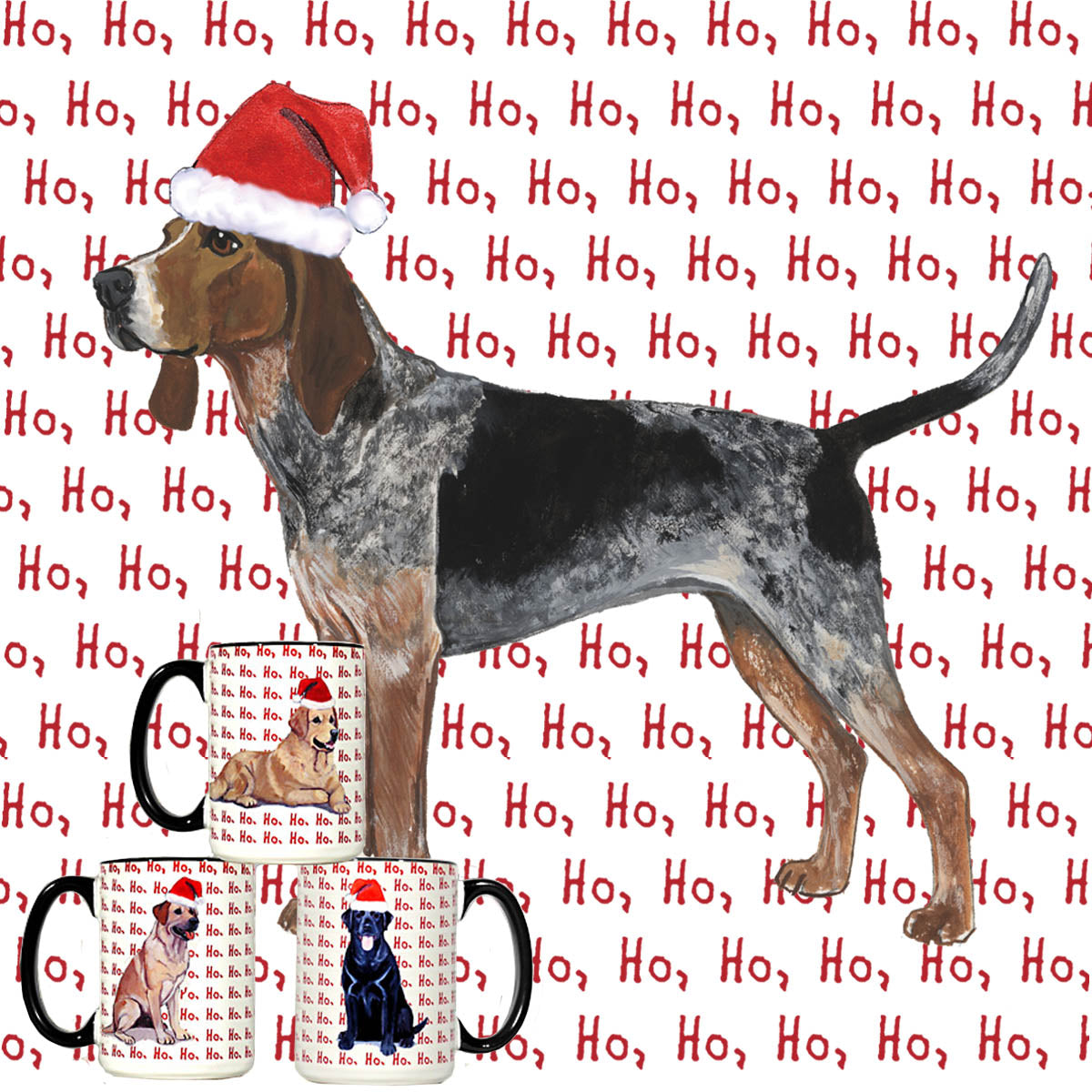 American English Coonhound Christmas Mugs