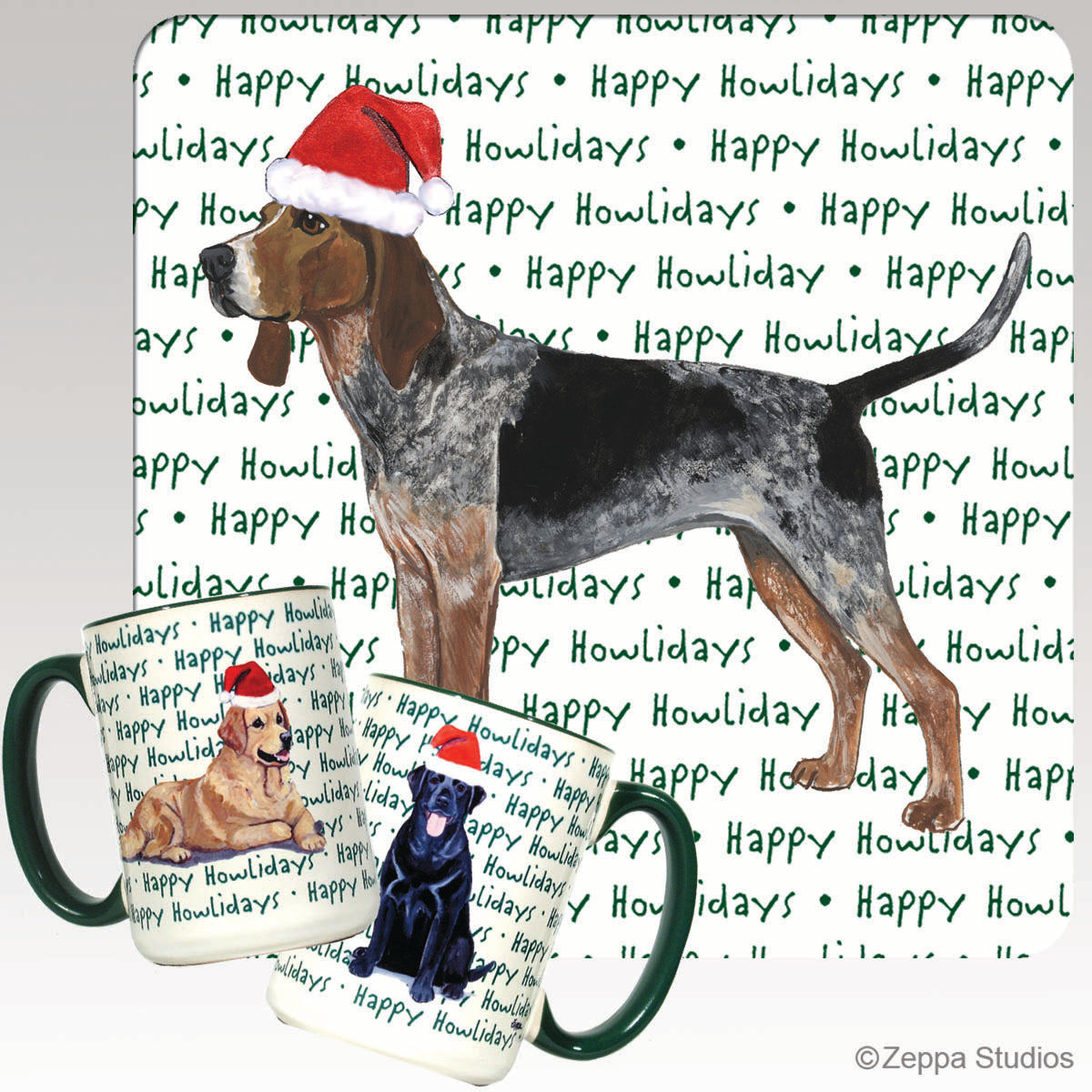 American English Coonhound Christmas Mugs