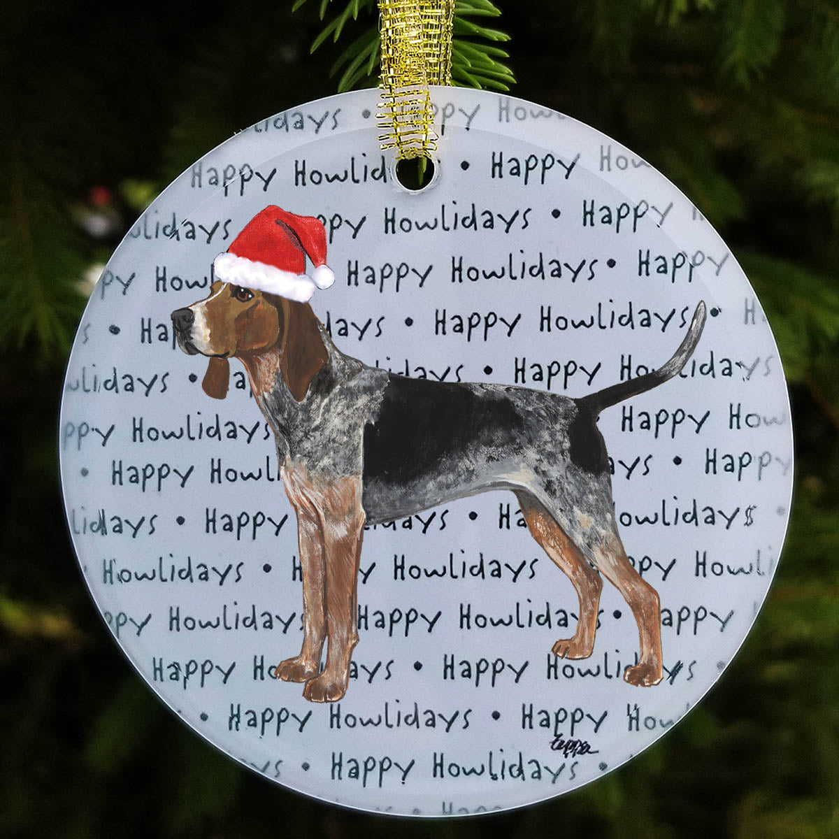 American English Coonhound Christmas Ornament