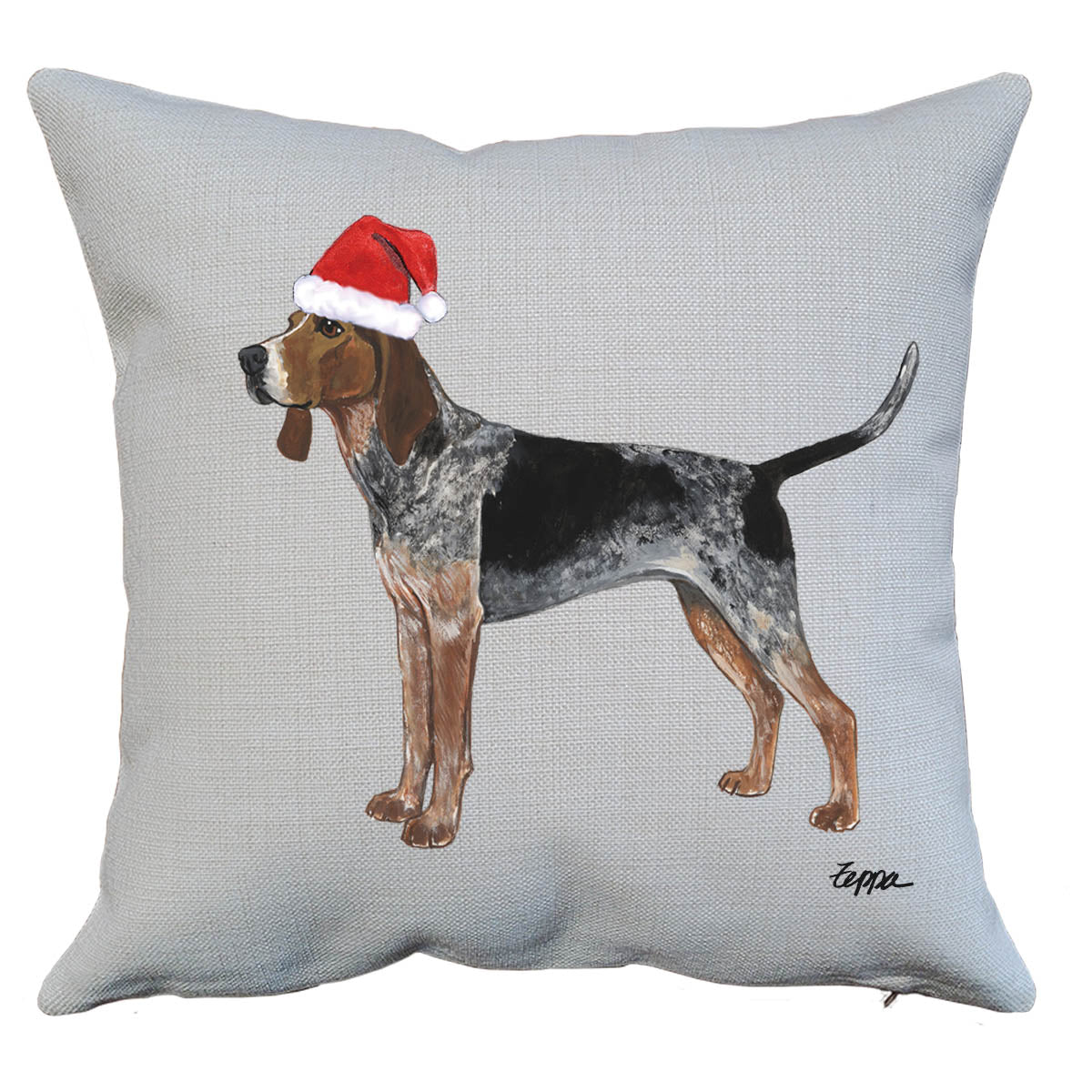 American English Coonhound Santa Throw Pillow