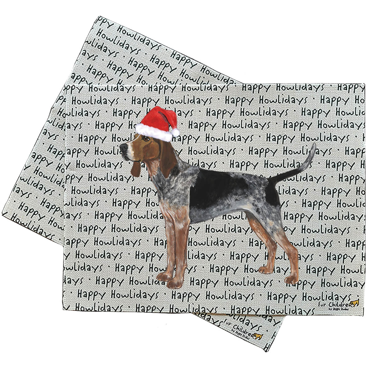 American English Coonhound Happy Howlidays Placemats