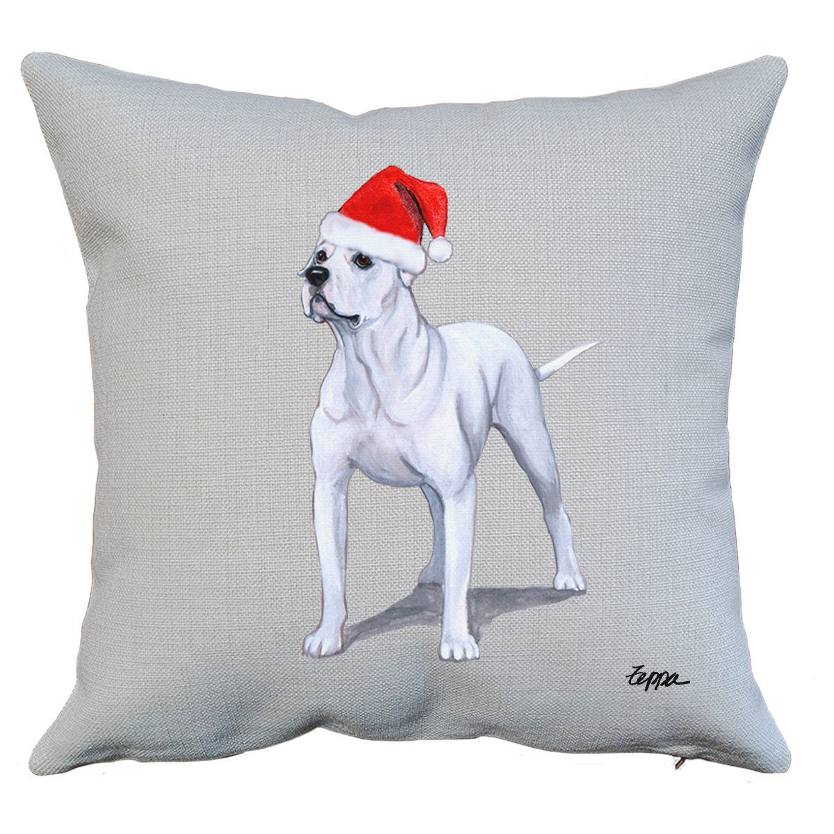 American Bulldog Santa Pillow
