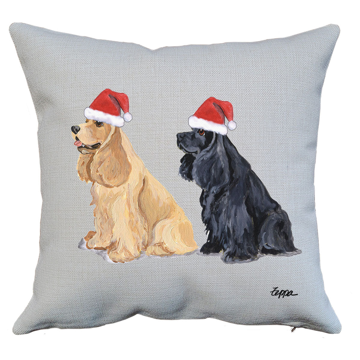 Cocker Spaniel Pair Santa Pillow