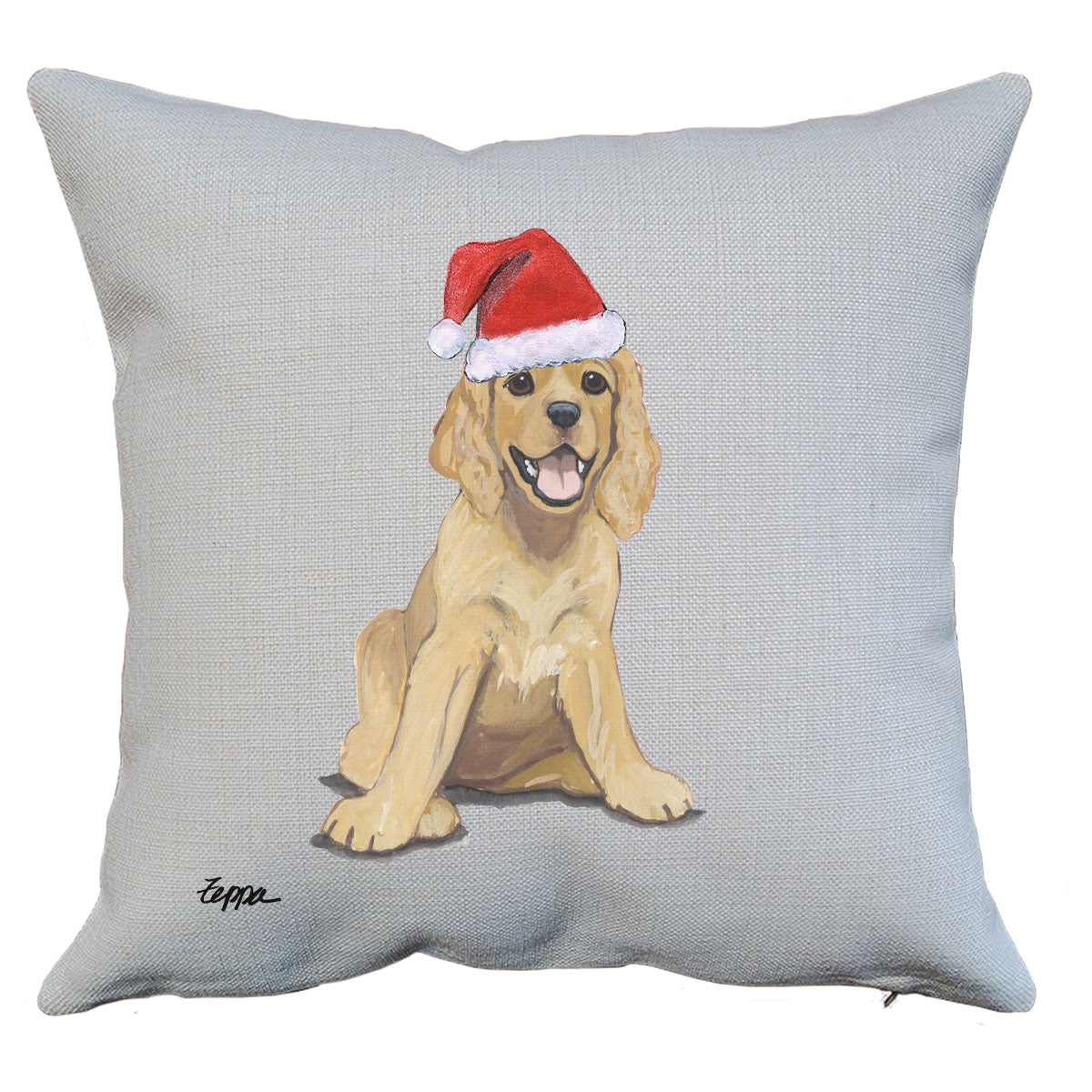 Cocker Spaniel Puppy Santa Pillow