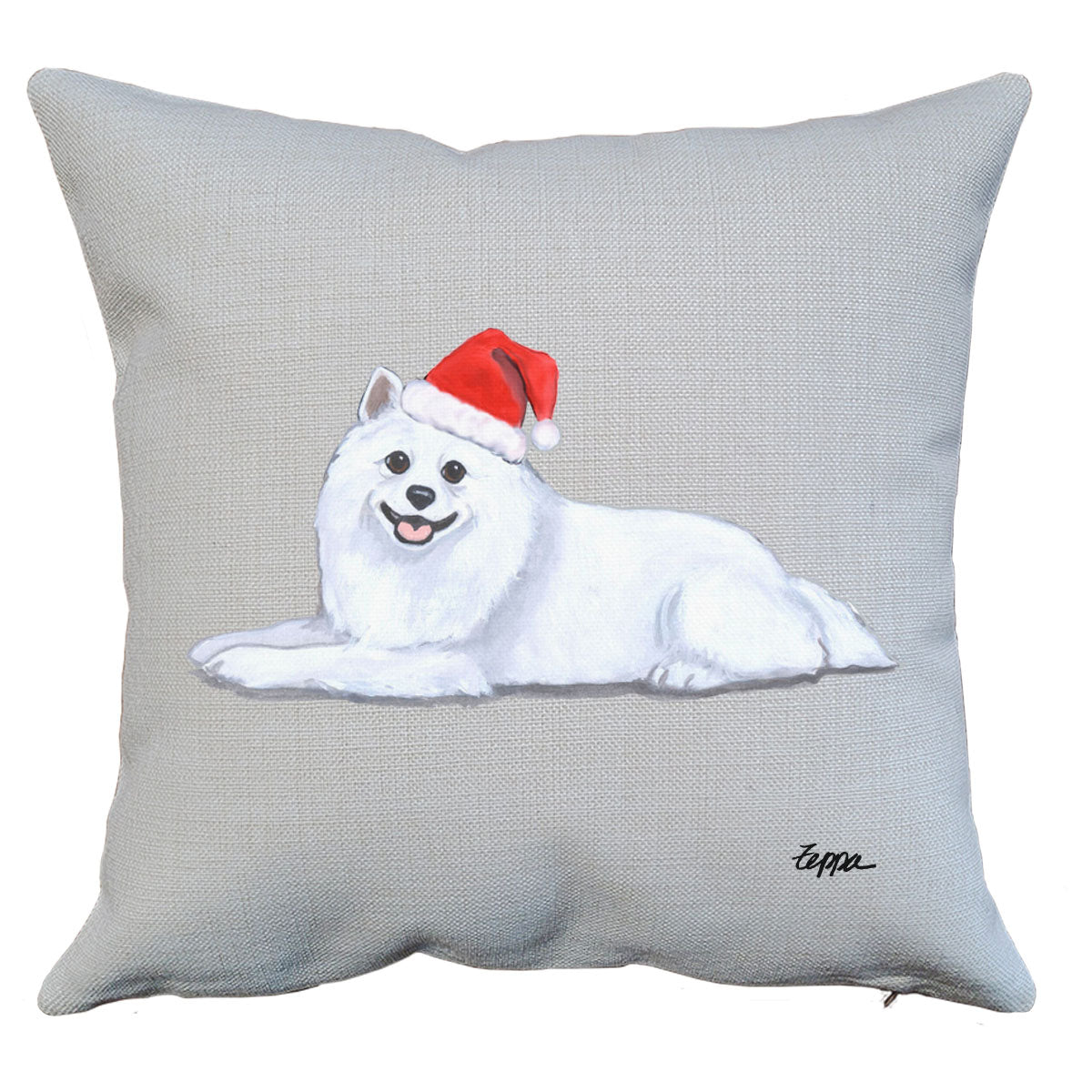 American Eskimo Dog Santa Pillow