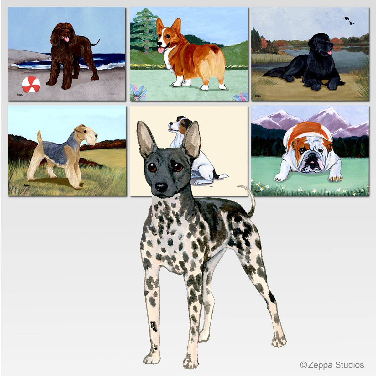 American Hairless Terrier Scenic Glass Cutting Board