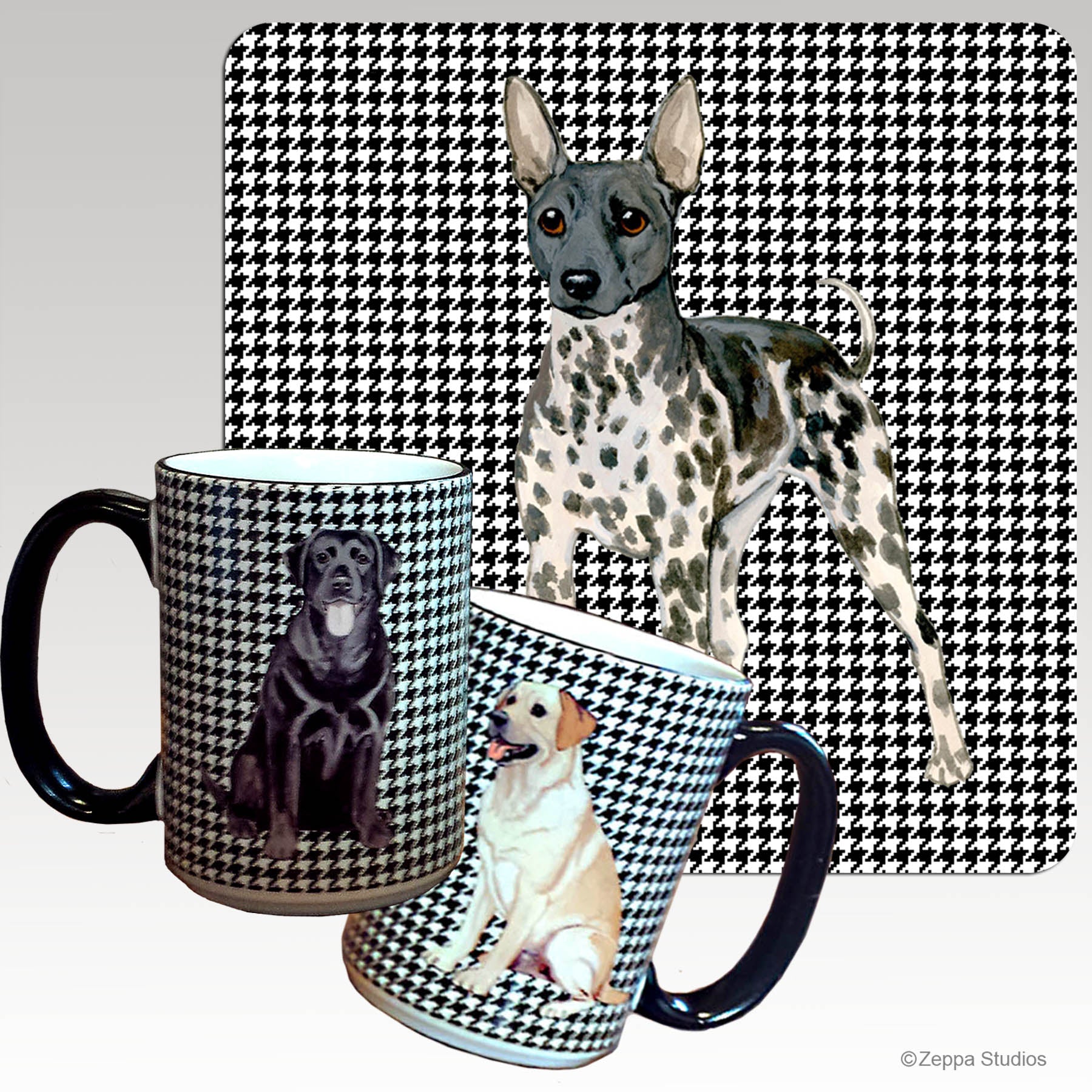 American Hairless Terrier Houndstooth Mugs