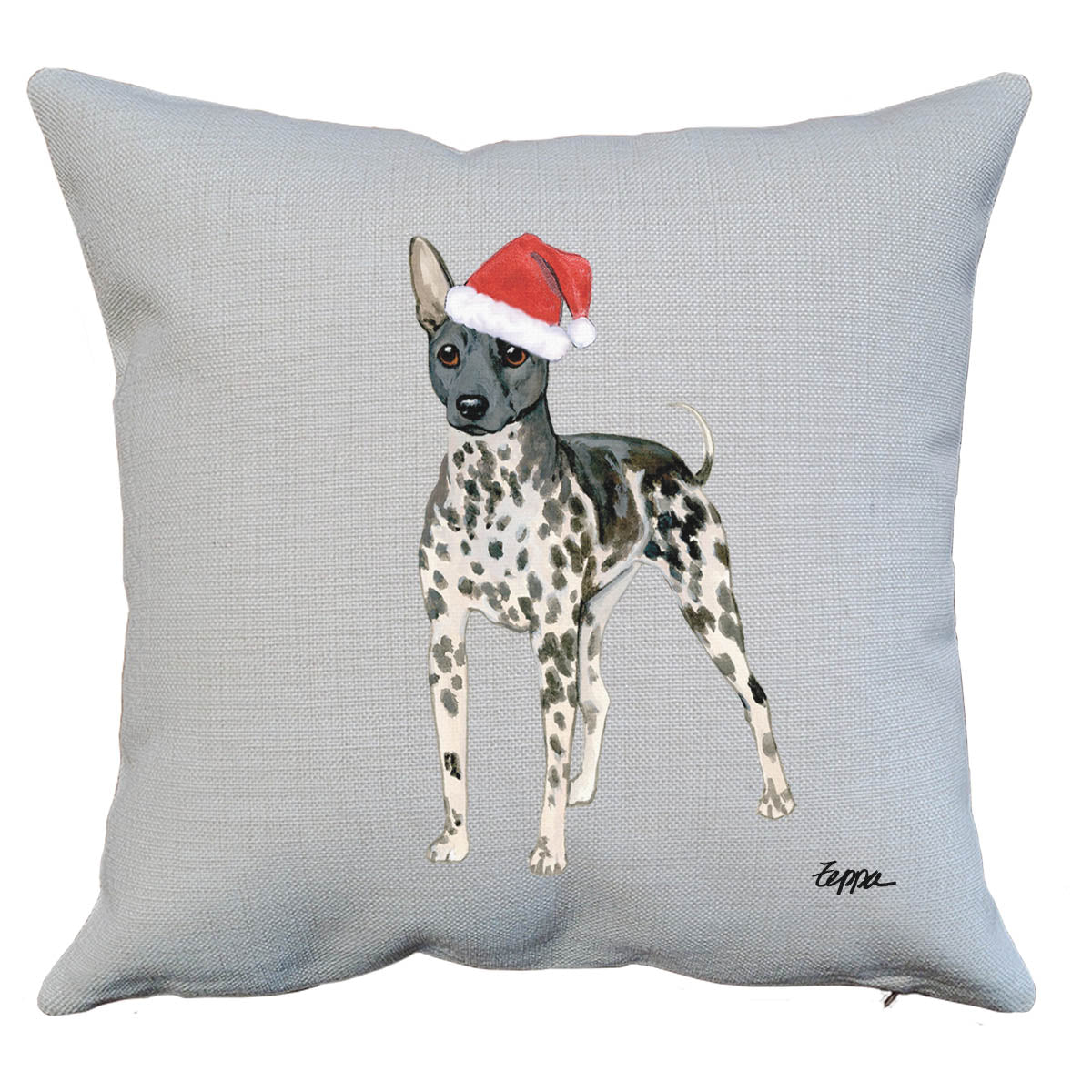 American Hairless Terrier Santa Pillow