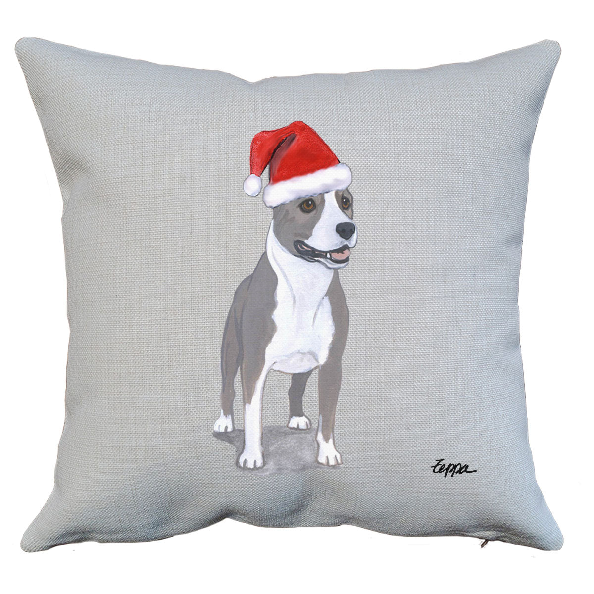 American Staffordshire Terrier Santa Pillow