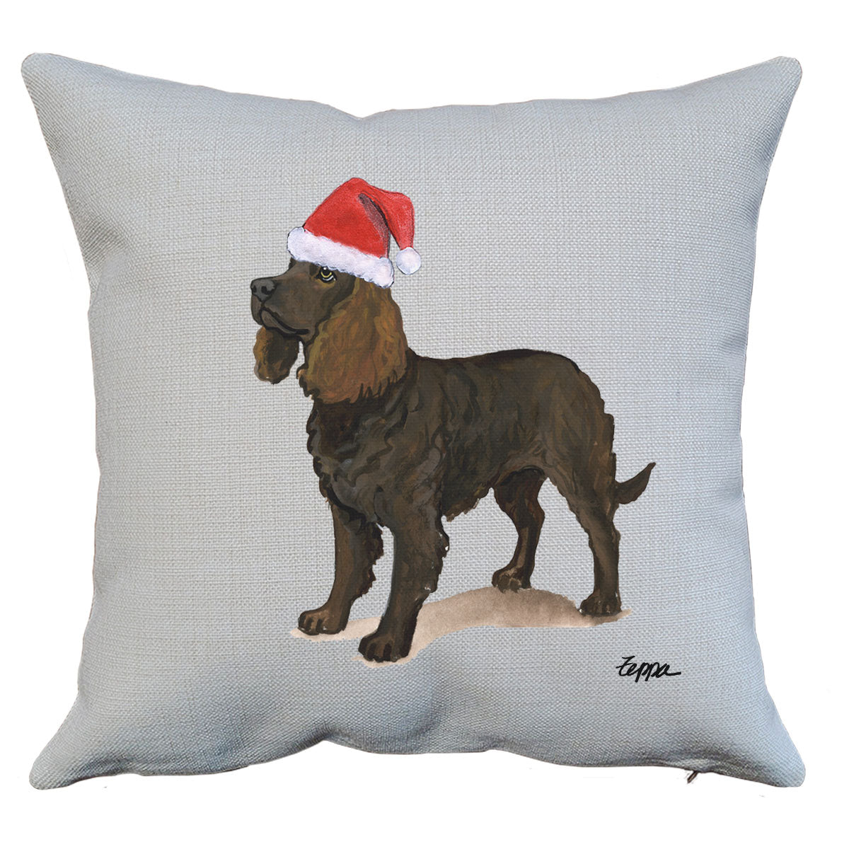 American Water Spaniel Santa Pillow