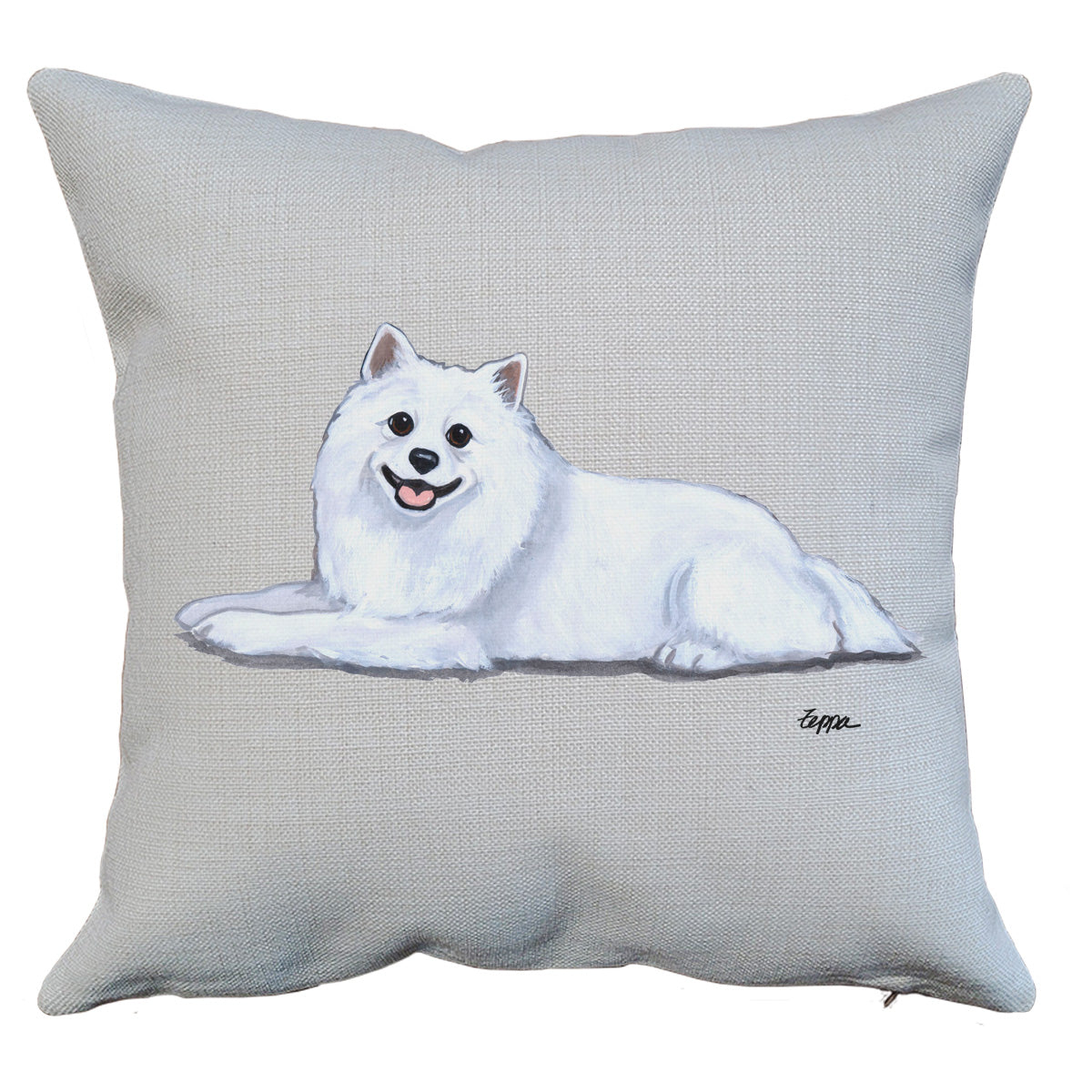 american eskimo dog throw pillow