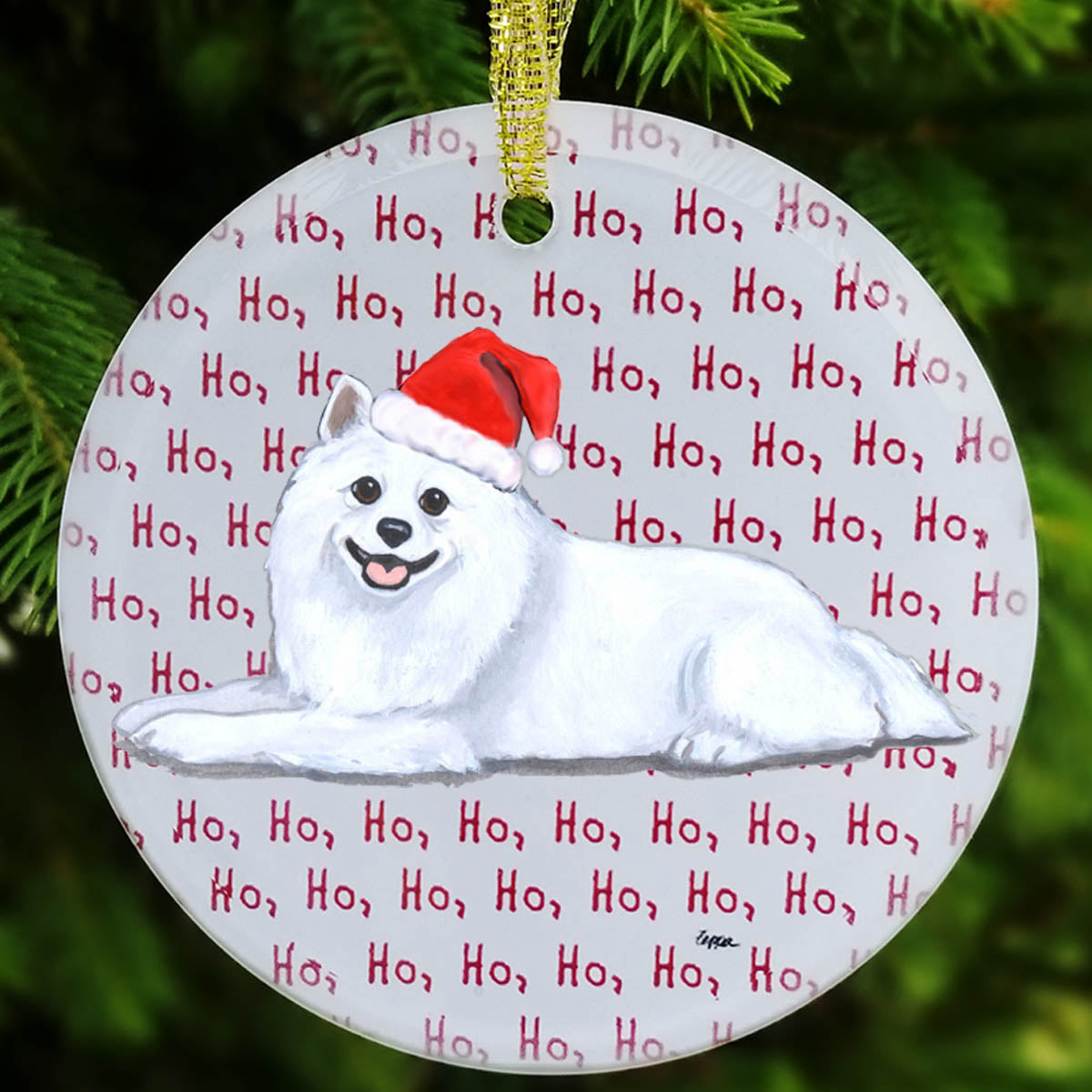 American Eskimo Dog Christmas Ornament