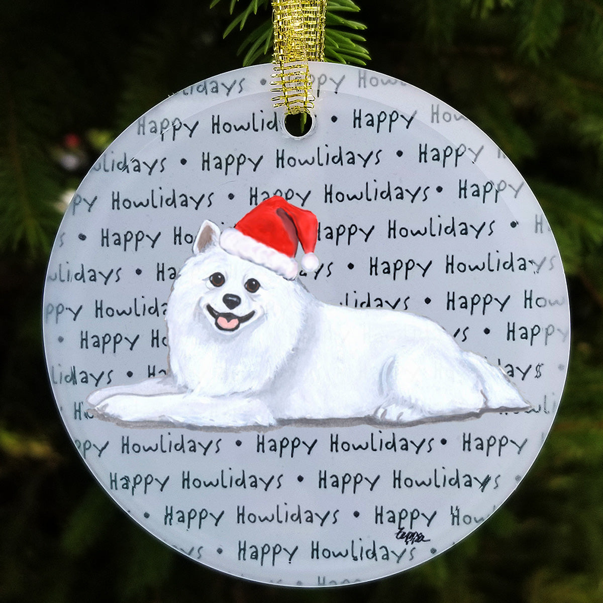 American Eskimo Dog Christmas Ornament