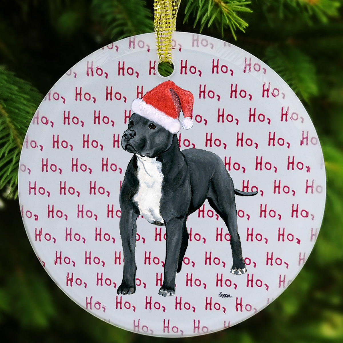 Pit Bull Christmas Ornament