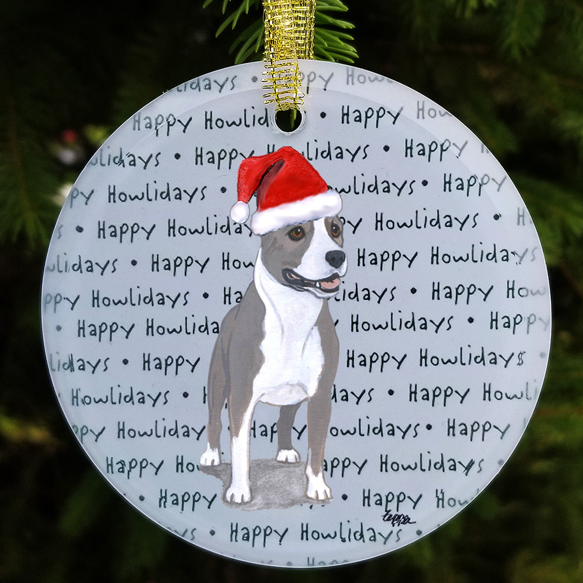 American Staffordshire Terrier Christmas Ornament