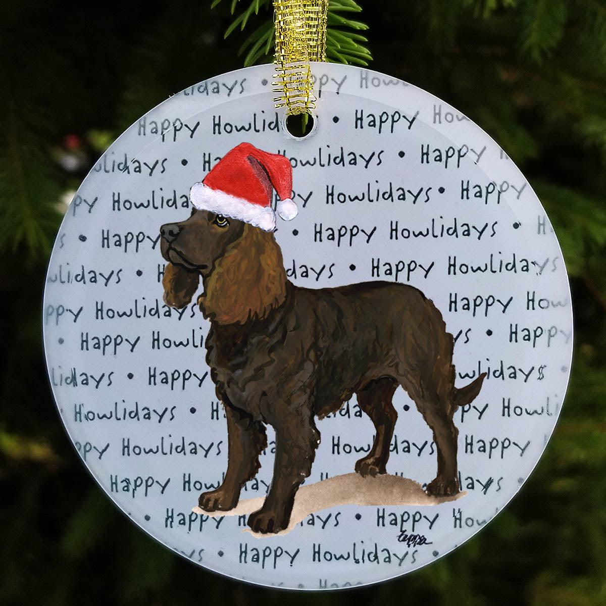 American Water Spaniel Christmas Ornament