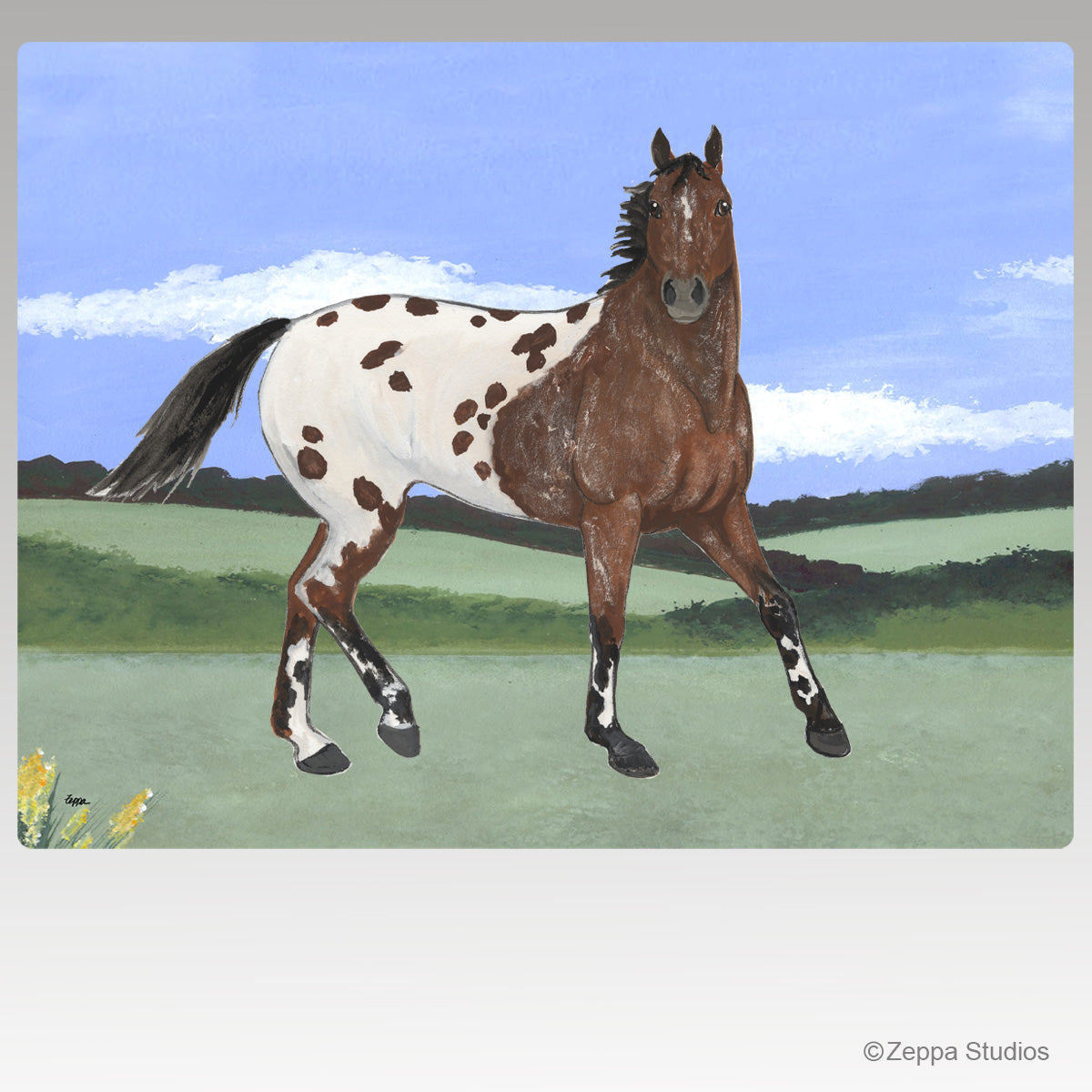 Appaloosa scenic cutting board design.