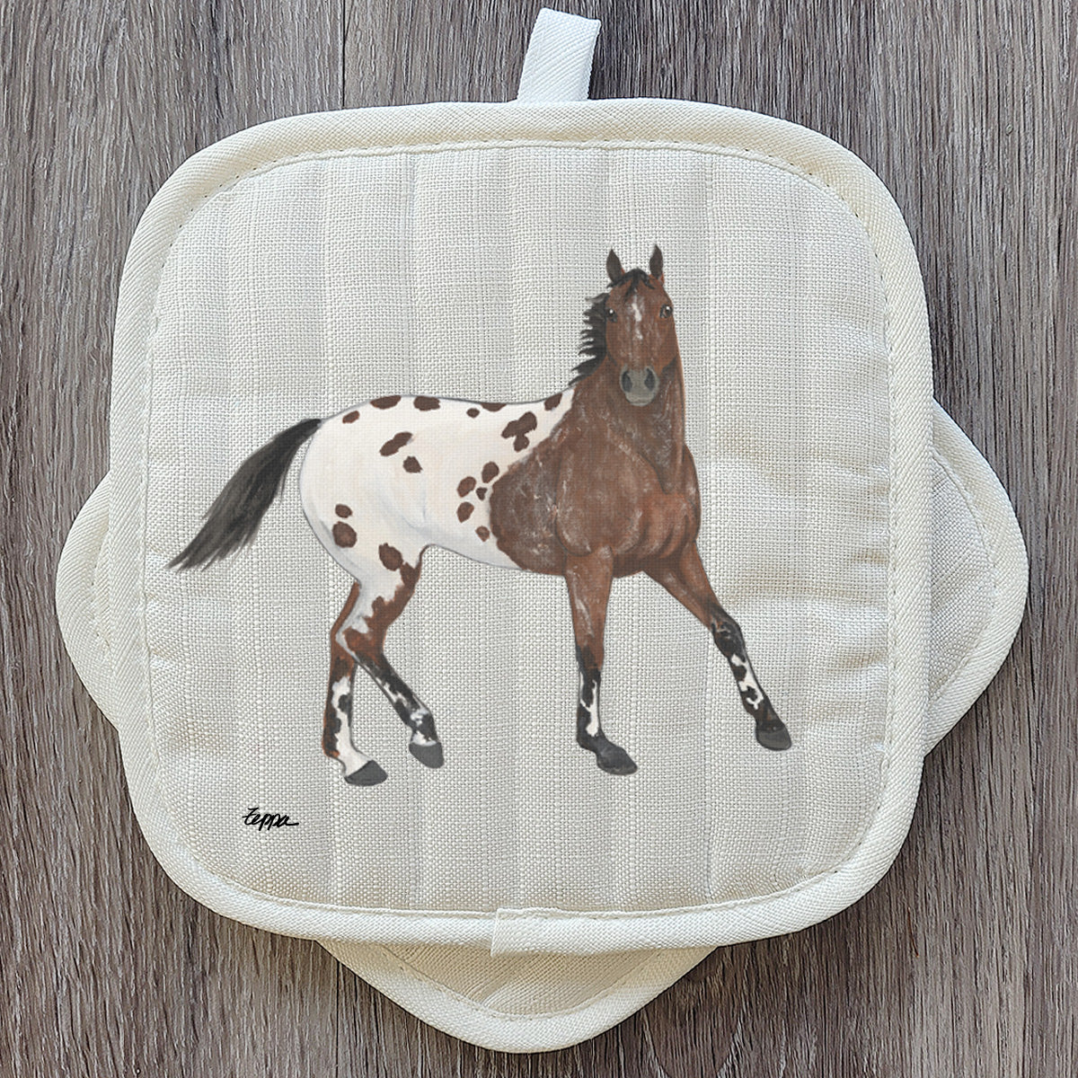 Appaloosa potholder set.