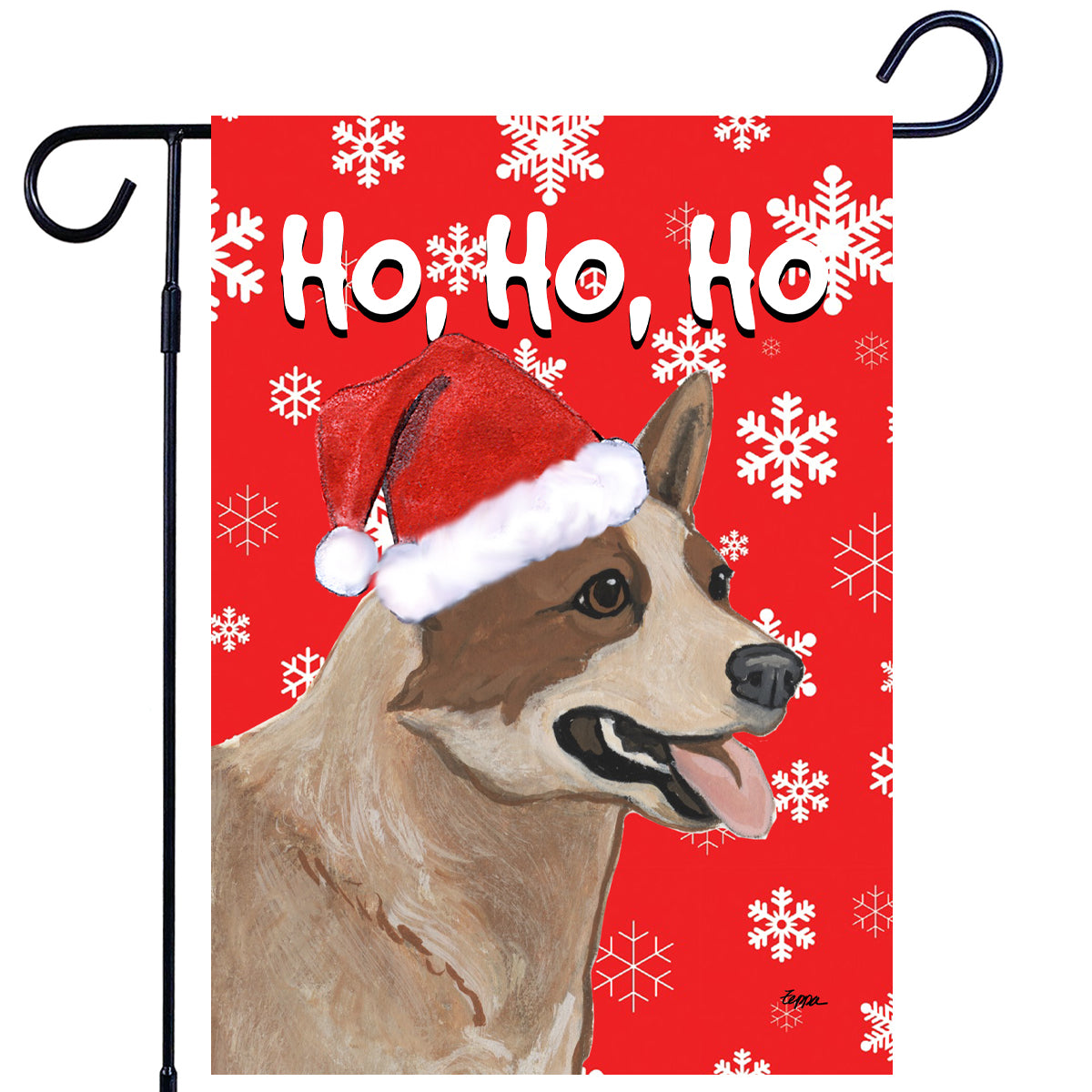 Australian Cattle Dog Ho Ho Ho Garden Flag