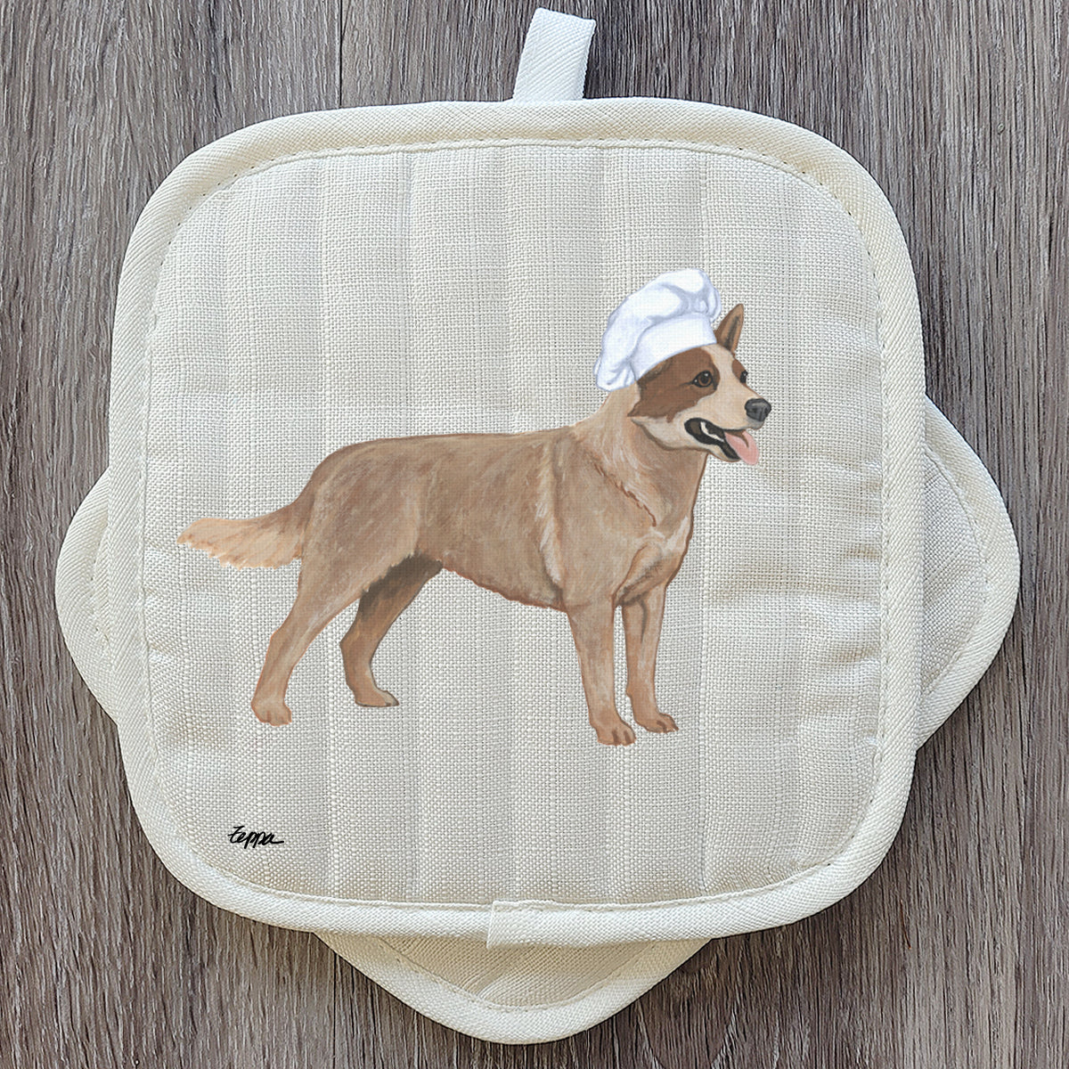 Red Australian Cattle Dog Hot Paws Potholder Set