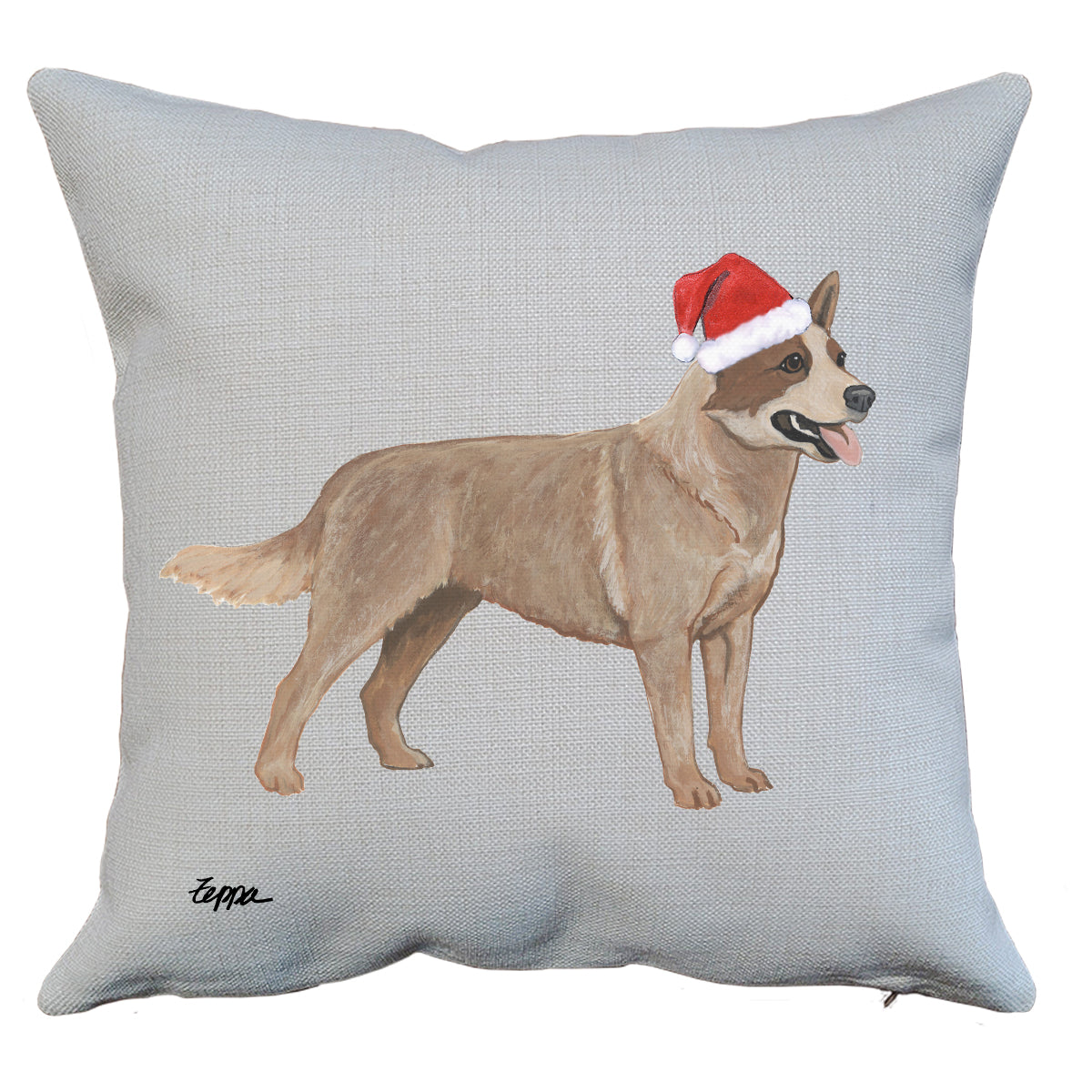 Red Merle Australian Cattle Dog Santa Pillow