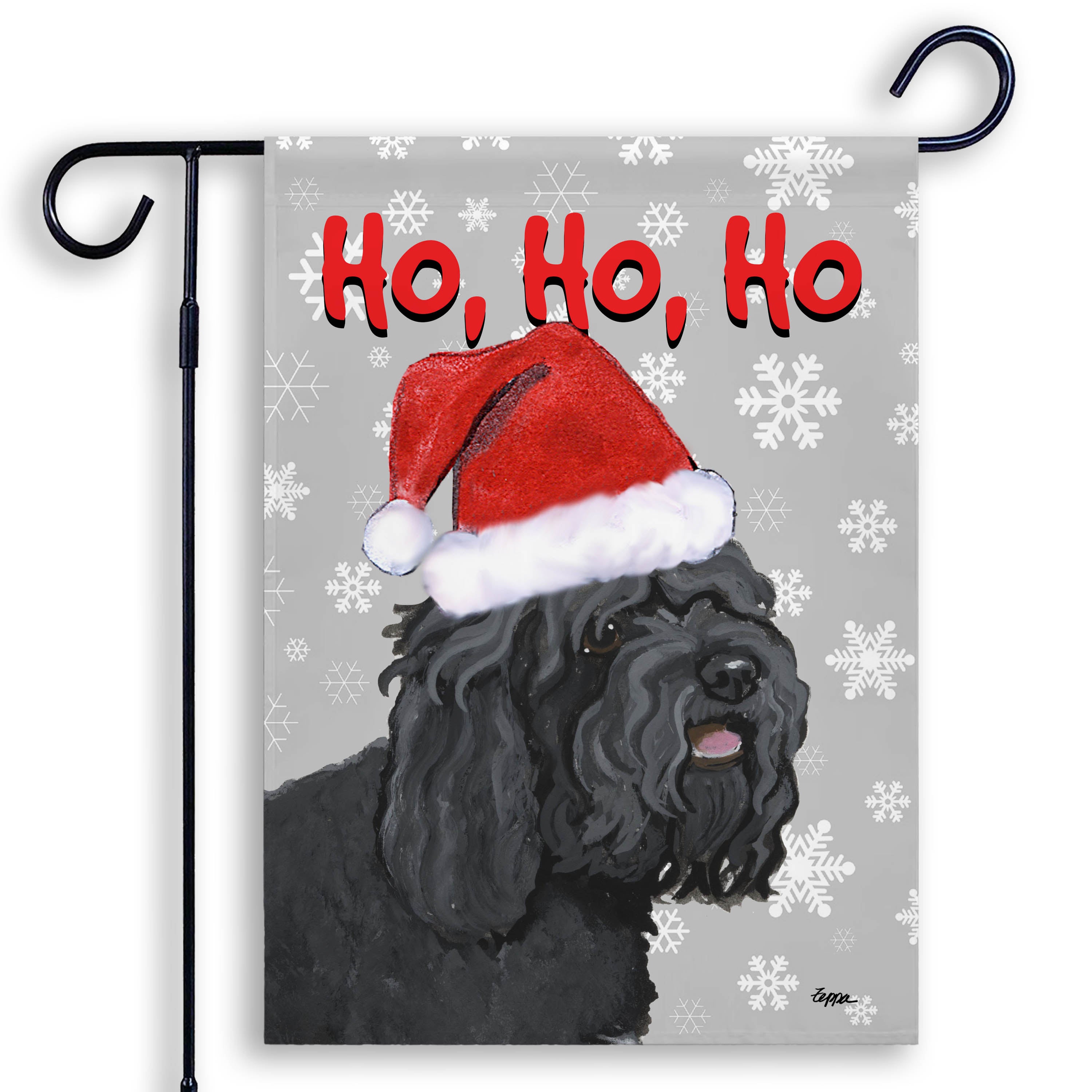 Barbet Ho Ho Ho Garden Flag Grey