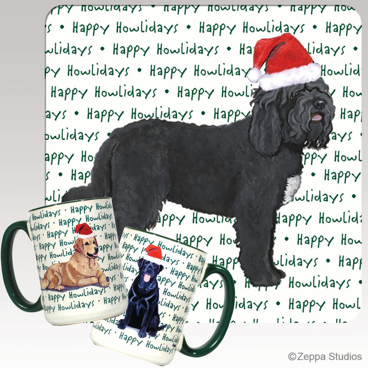 Barbet Happy Howlidays Christmas mug