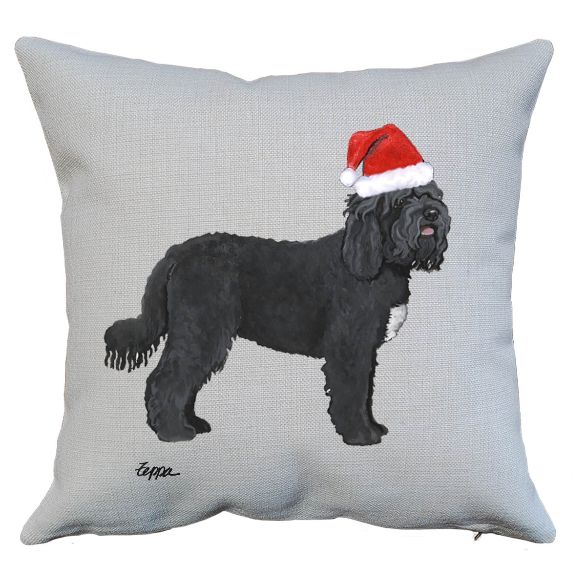 Barbet Santa Pillow