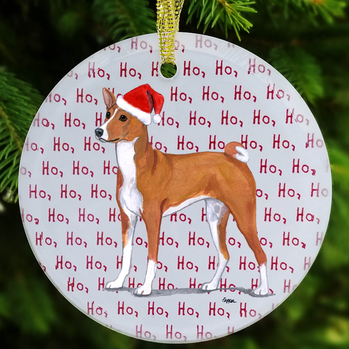 Basenji Christmas Ornament
