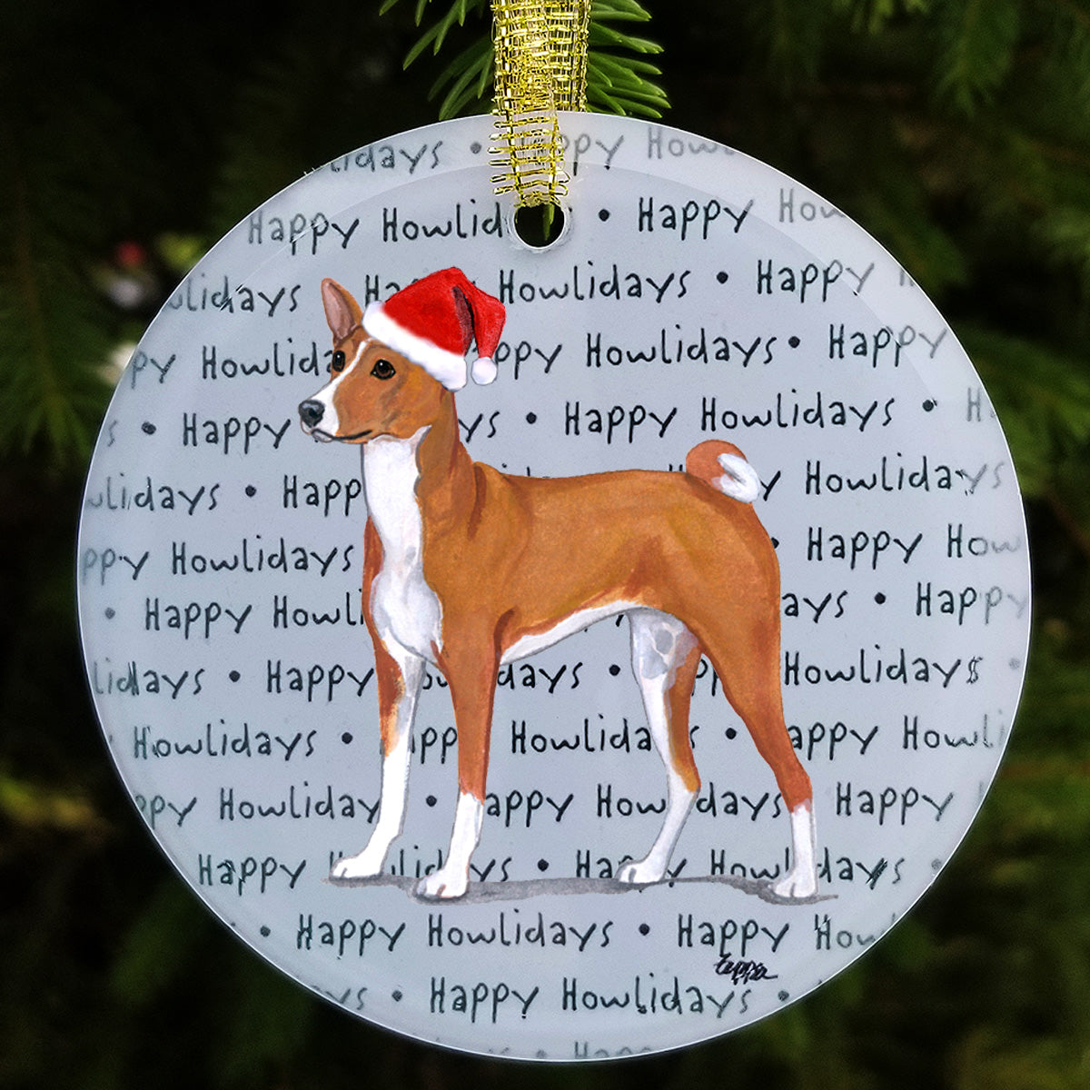 Basenji Christmas Ornament